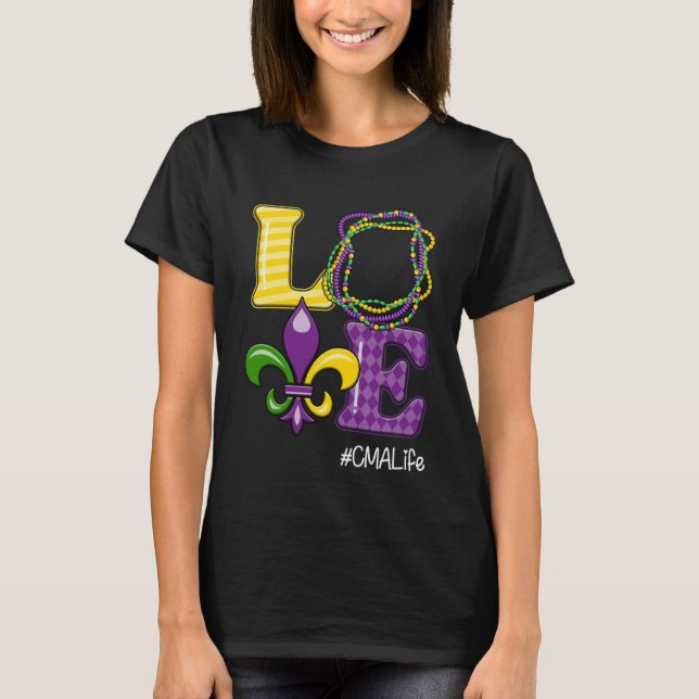 CMA Nurse Mardi Gras Leopard Festival Party T-Shirt (Front)