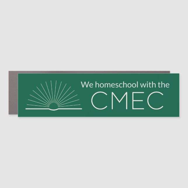 CMEC Car Magnet - rectangle, green with white (Front)