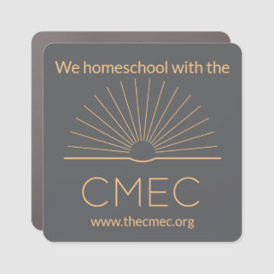CMEC Car Magnet - square, gray with peach