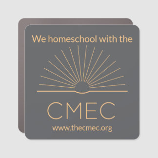 CMEC Car Magnet - square, gray with peach