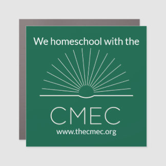 CMEC Car Magnet - square, green with white