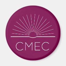 CMEC Fridge Magnet - deep red with white logo