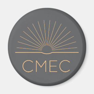 CMEC Fridge Magnet - gray with peach logo