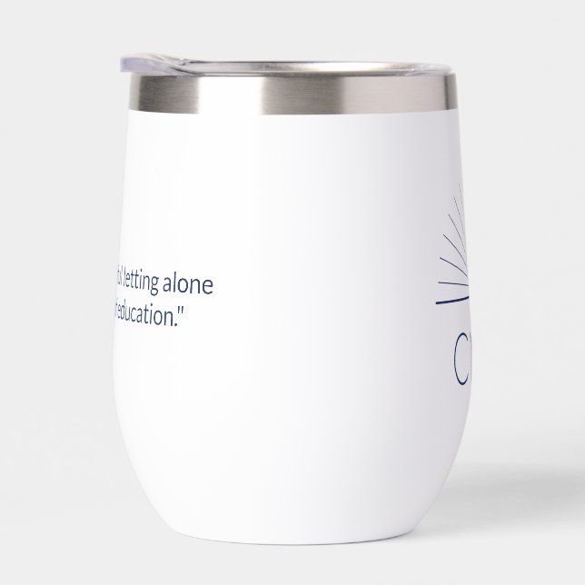 CMEC Insulated Tumbler - short, navy logo (Right)