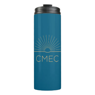 CMEC Thermal Travel Mug - 12 oz, blue and peach