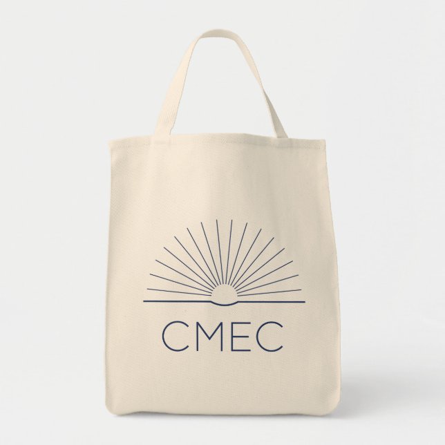 CMEC Tote Bag - shopping, natural and navy (Front)