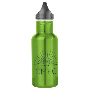 CMEC Water Bottle - 18 oz, green with navy logo