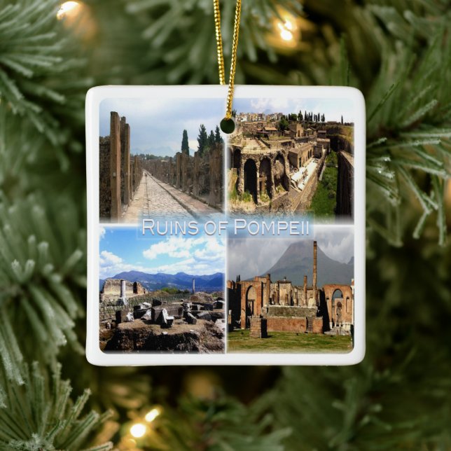 CMP010 NAPLES, RUINS OF POMPEI, Italy, Ceramic Ornament (Tree)