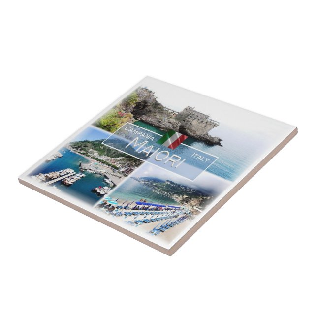 CMP012 MAIORI, Campania, Italy, Ceramic Tile (Side)