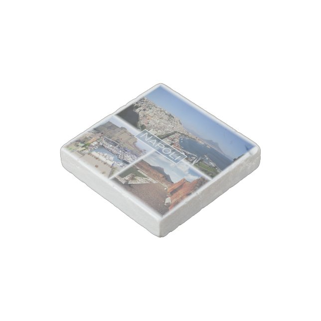 CMP030 NAPLES, MOUNT VESUVIUS, Italy, Stone Magnet (Angled)