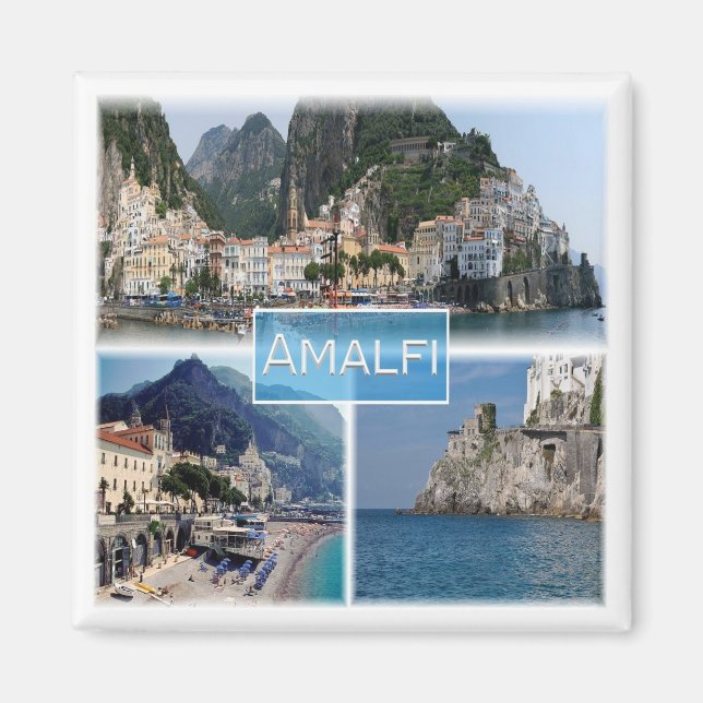 CMP034 AMALFI, Campania, Italy, Fridge Magnet (Front)