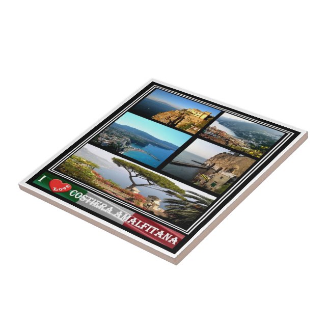 CMP092 AMALFI COAST, I Love, Italy, Ceramic Tile (Side)
