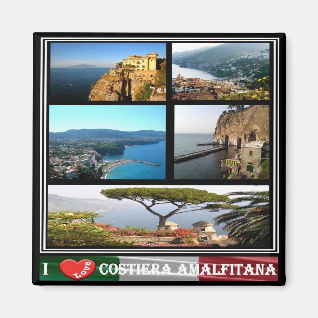 CMP092 AMALFI COAST, I Love, Italy, Fridge Magnet (Front)