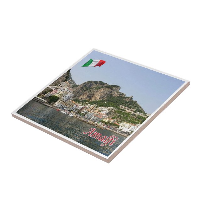 CMP137 AMALFI, Panorama, Italy, Ceramic Tile (Side)