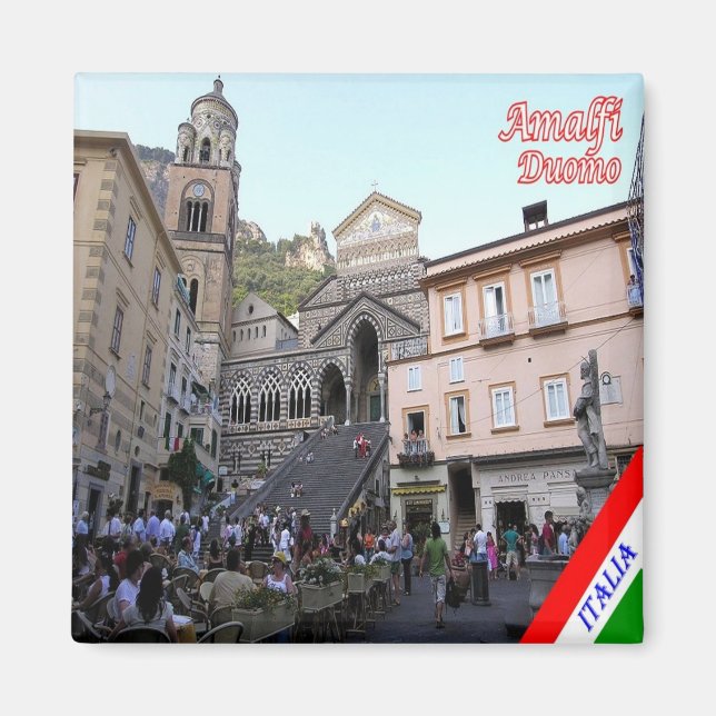 CMP141 AMALFI, Duomo Square, Italy,  Fridge Magnet (Front)