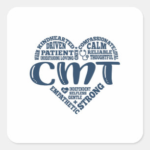 CMT Certified Medical Technician Square Sticker