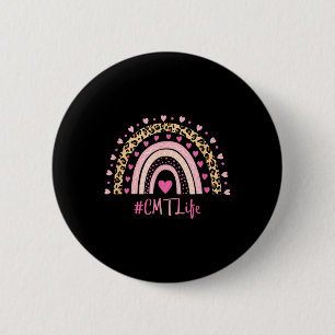 Cmt Nurse Leopard Print Boho Rainbow Nurse's Week  Button