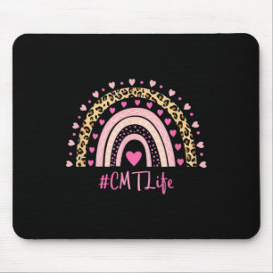 Cmt Nurse Leopard Print Boho Rainbow Nurse's Week  Mouse Pad
