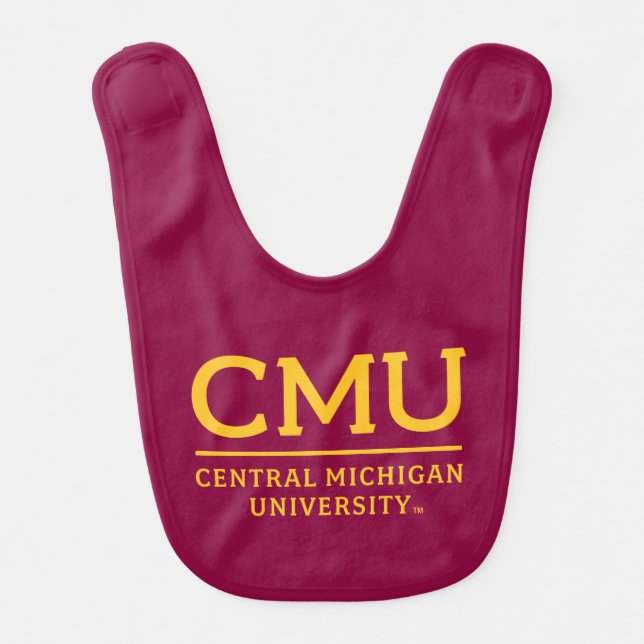 CMU Wordmark Baby Bib (Front)