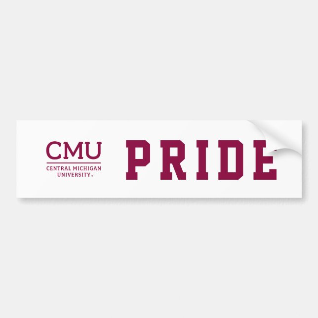 CMU Wordmark Bumper Sticker (Front)