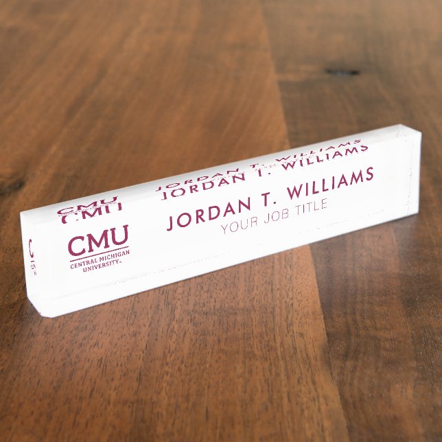 CMU Wordmark Desk Name Plate (Side)