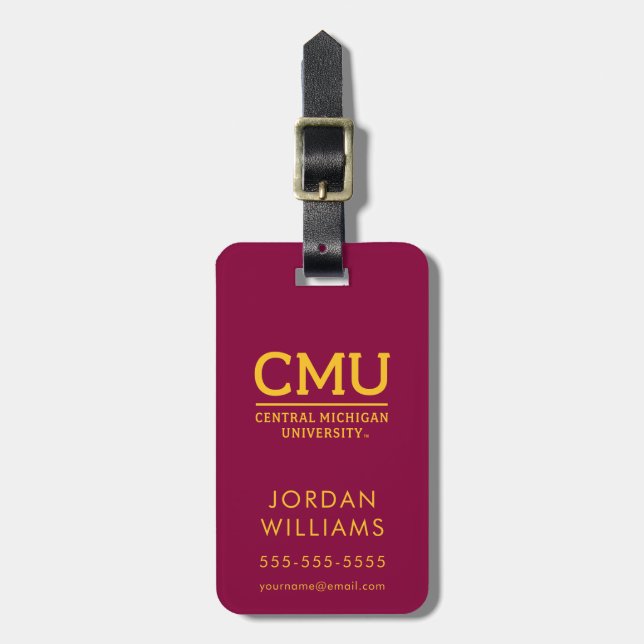 CMU Wordmark Luggage Tag (Front Vertical)