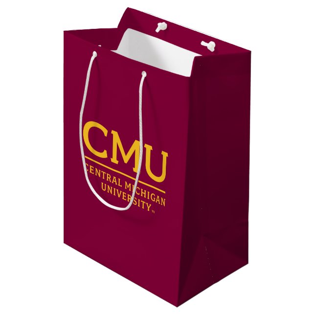 CMU Wordmark Medium Gift Bag (Front Angled)