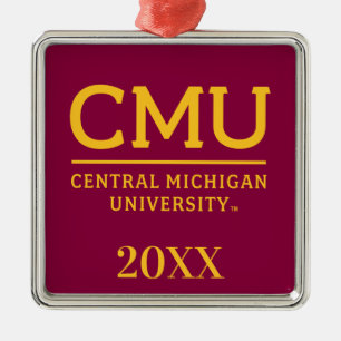 CMU Wordmark Metal Ornament