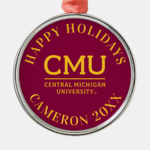 CMU Wordmark Metal Ornament