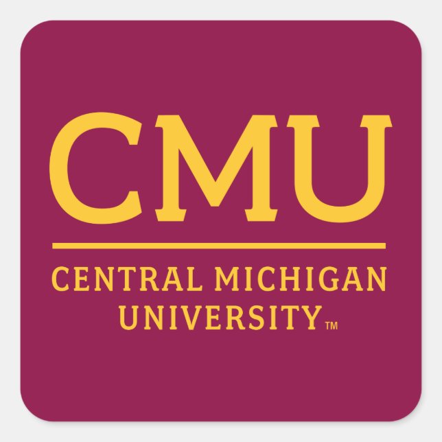 CMU Wordmark Square Sticker (Front)