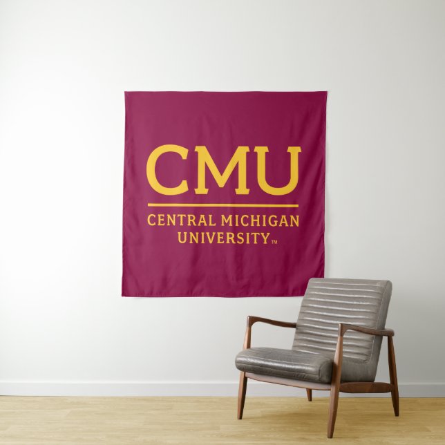 CMU Wordmark Tapestry (In Situ)