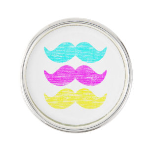 CMY Color Overlap Mustache Graphic Pin