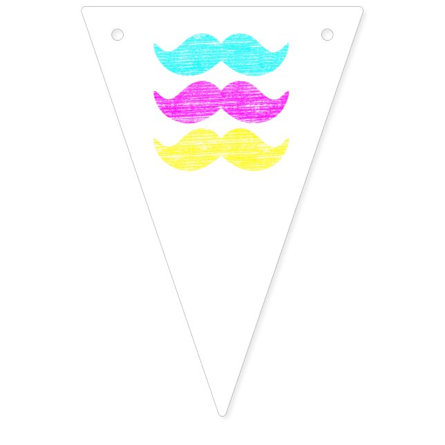 CMY Mustaches Bunting Flags (First Flag)