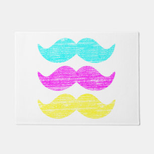 CMY Mustaches Doormat