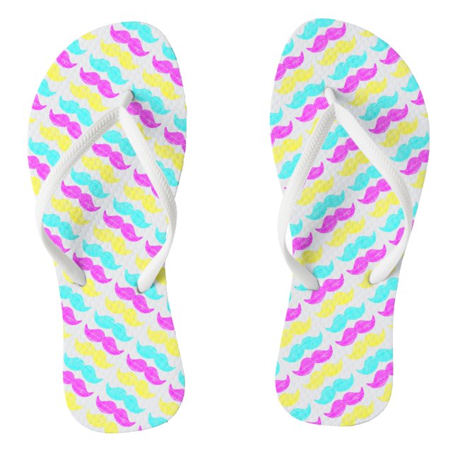 CMY Mustaches Flip Flops (Footbed)