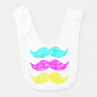 CMY Mustaches (letterpress style) Bib