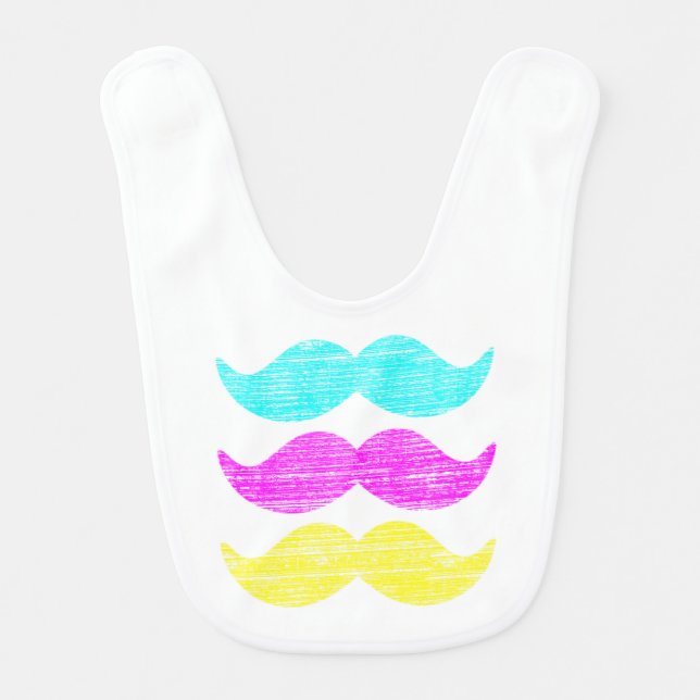 CMY Mustaches (letterpress style) Bib (Front)