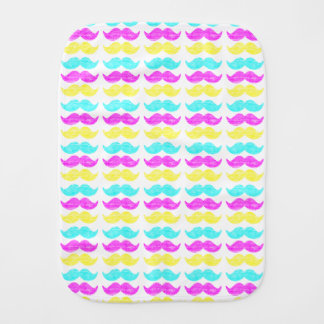 CMY Mustaches (letterpress style) Burp Cloth