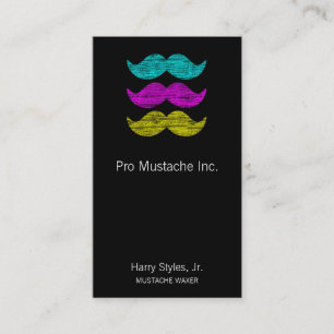 CMY Mustaches (letterpress style) Business Card