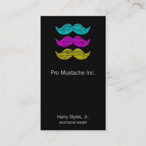 CMY Mustaches (letterpress style) Business Card