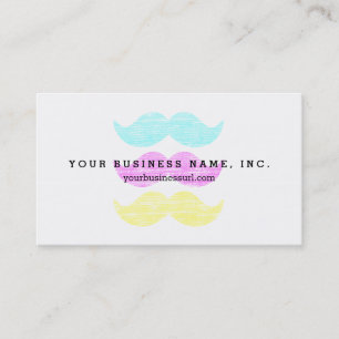 CMY Mustaches (letterpress style) Business Card