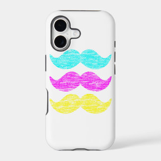 CMY Mustaches (letterpress style) iPhone 17 Case