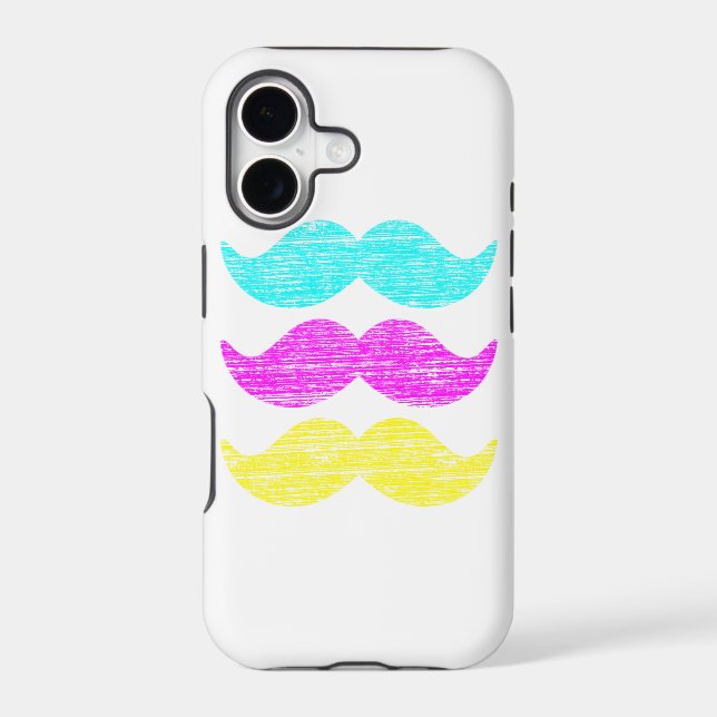 CMY Mustaches (letterpress style) Case-Mate iPhone Case (Back)