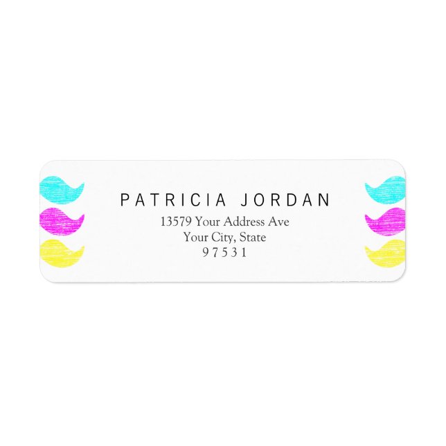 CMY Mustaches (letterpress style) Label (Front)