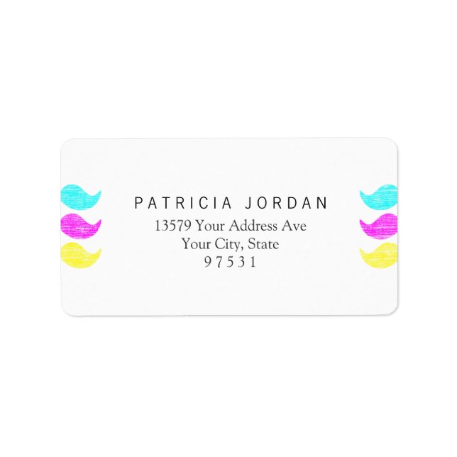 CMY Mustaches (letterpress style) Label (Front)