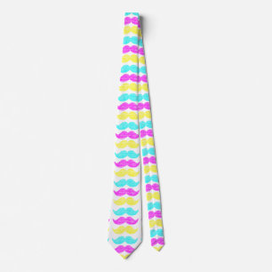 CMY Mustaches (letterpress style) Neck Tie