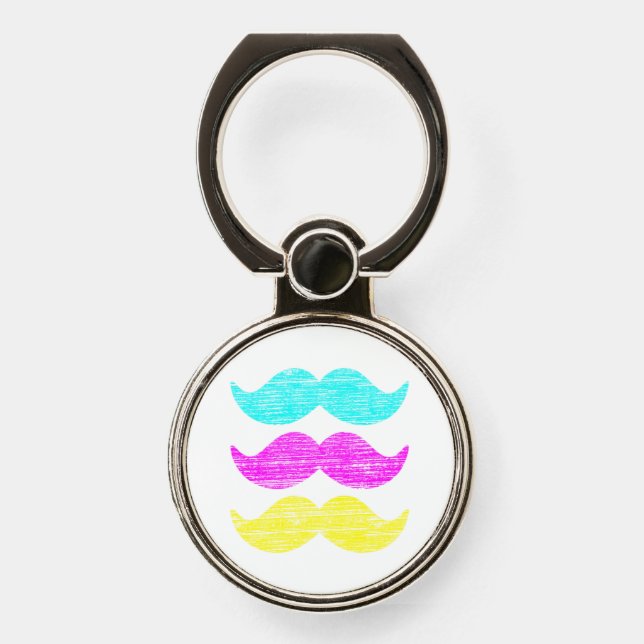 CMy Mustaches (letterpress style) Phone Ring Stand (Front)