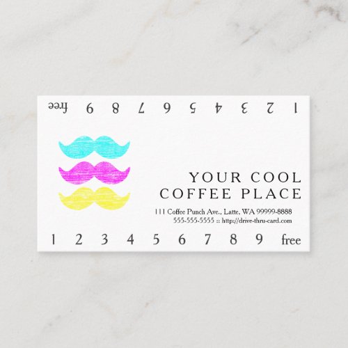 CMY Mustaches Loyalty Card