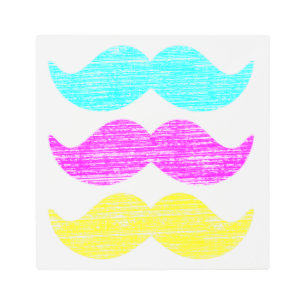 CMY Mustaches Metal Print
