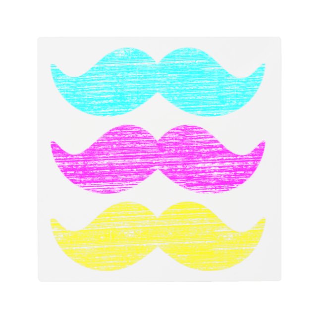 CMY Mustaches Metal Print (Front)